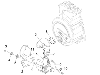 Εικόνα της ΒΑΣΗ ΤΡΟΜΠΑΣ ΝΕΡΟΥ SCOOTER 125 4T-876400