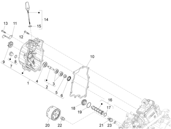 Εικόνα της ΦΙΛΤΡΟ ΛΑΔΙΟΥ SCOOTER 4T 125<>300 CC-1A022356