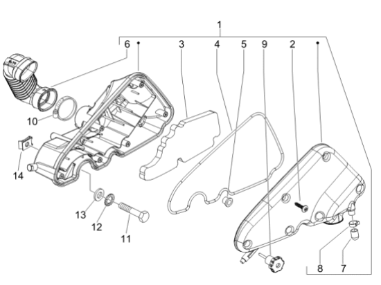 Εικόνα της ΘΑΛΑΜΟΣ ΦΙΛΤΡΟΥ FLY 50 4T-VESPA LX 50 4T-B013357