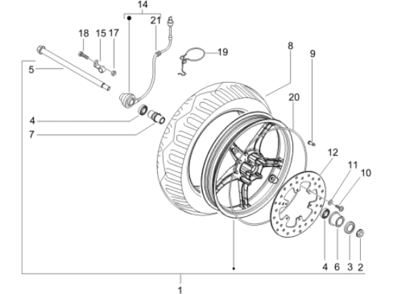 Εικόνα της ΤΡΟΧΟΣ ΜΠΡΟΣ GILERA RUNN RST-ST 94-56388R000G