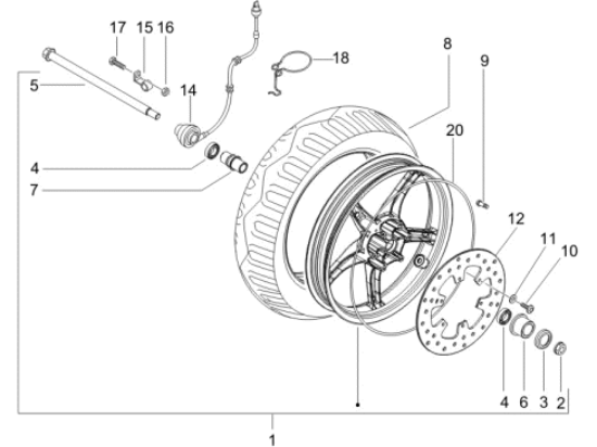 Εικόνα της ΤΡΟΧΟΣ ΜΠΡΟΣ GILERA RUNN RST-ST 94-56388R000G
