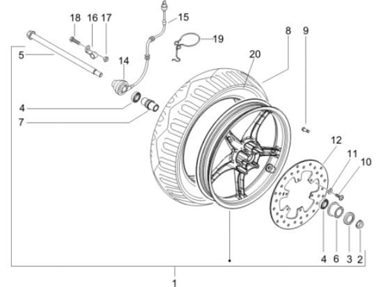 Εικόνα της ΤΡΟΧΟΣ ΜΠΡΟΣ GILERA RUNN RST-ST 94-56388R000G