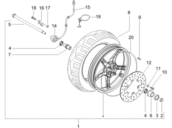 Εικόνα της ΤΡΟΧΟΣ ΜΠΡΟΣ GILERA RUNN RST-ST 94-56388R000G