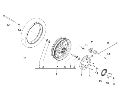 Εικόνα της ΑΞΟΝΑΣ ΜΠΡΟΣ ΤΡΟΧΟΥ SR GT 125<>200-CM279904