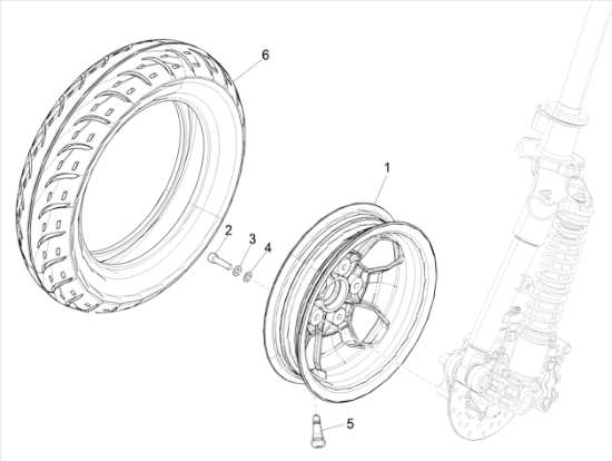 Εικόνα της ΤΡΟΧΟΣ ΜΠΡΟΣ PIAGGIO 1 2.15x10-1C0053290009C