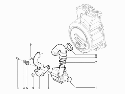 Εικόνα της ΒΑΣΗ ΤΡΟΜΠΑΣ ΝΕΡΟΥ SCOOTER 125 4T-876400