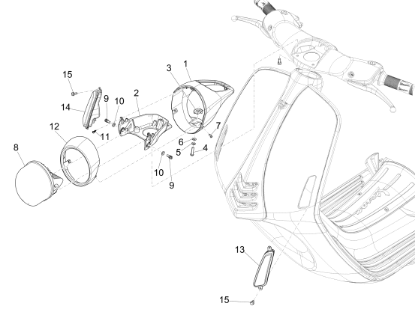 Εικόνα της ΒΑΣΗ ΜΠΡΟΣ ΦΑΝΟΥ VESPA 946 ΓΚΡΙ 784/Β-67545500HF