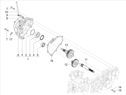 Εικόνα της ΑΞΟΝΑΣ ΠΙΣΩ ΤΡΟΧΟΥ FLY125 MY12-VESPA 946-B0167566