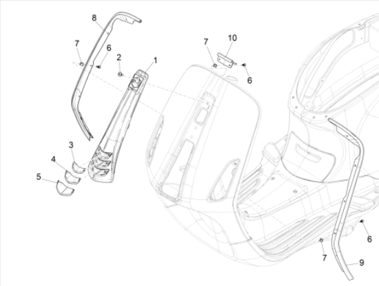 Εικόνα της ΠΛΑΙΣΙΟ ΠΟΔΙΑΣ VESPA PRIMAV Sport ΔΕΞ-CM298702