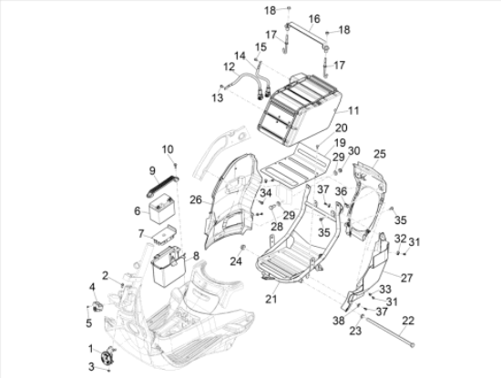 Εικόνα της ΚΑΛΥΜΜΑ ΜΠΑΤΑΡΙΑΣ VESPA ELETTRICA ΔΕΞ-1B004634