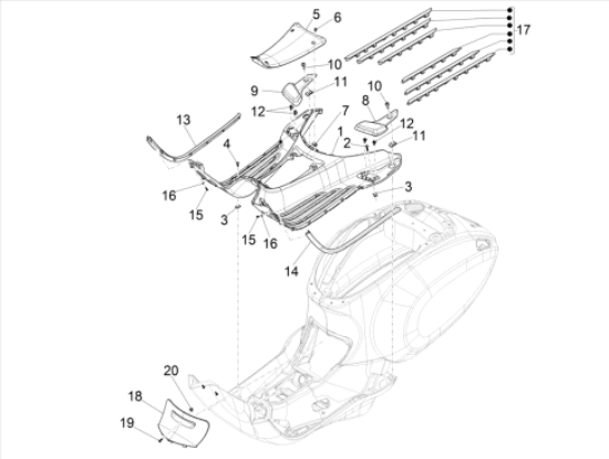 Εικόνα της ΛΑΣΤΙΧΟ ΜΑΡΣΠΙΕ VESPA PRIMAVERA ΔΕΞ-675053000C