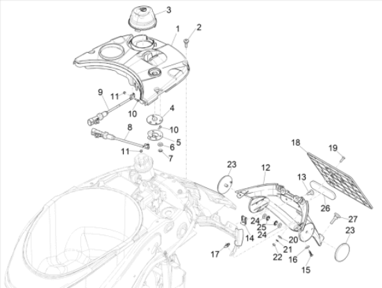 Εικόνα της ΤΑΠΑ ΕΣΩΤ ΚΟΥΒΑ ΣΕΛΑΣ VESPA ELETTRICA-1B004454