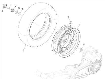 Εικόνα της ΤΡΟΧΟΣ ΠΙΣΩ VESPA ELETTRICA 2.75x 11-1C003561