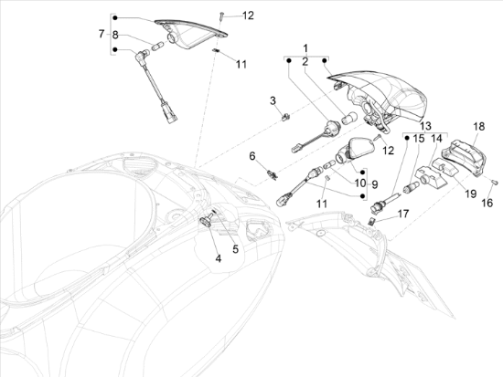 Εικόνα της ΦΑΝΟΣ ΠΙΣΩ VESPA PRIM-SPRINT-ELET ΜΕ LED-1D002118