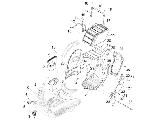 Εικόνα της ΚΑΛΥΜΜΑ ΜΠΑΤΑΡΙΑΣ VESPA ELETTRICA ΔΕΞ-1B004634