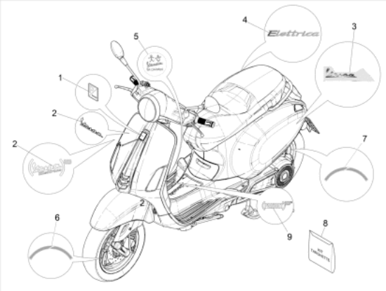 Εικόνα της ΑΥΤ/ΤΟ ΛΩΡΙΔΑ ΤΡΟΧΟΥ ΜΠΡΟΣ VESPA ELET-2H002849000A3