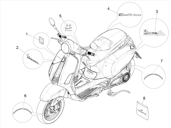 Εικόνα της ΑΥΤ/ΤΟ ΛΩΡΙΔΑ ΤΡΟΧΟΥ ΜΠΡΟΣ VESPA ELET-2H002849000A1