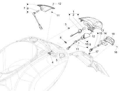 Εικόνα της ΦΑΝΟΣ ΠΙΣΩ VESPA PRIM-SPRINT-ELET ΜΕ LED-1D002118