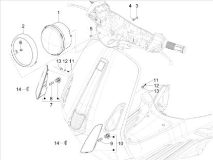 Εικόνα της ΦΑΝΟΣ ΜΠΡΟΣ VESPA PRIMAVERA-ELET ΜΕ LED-1D002114