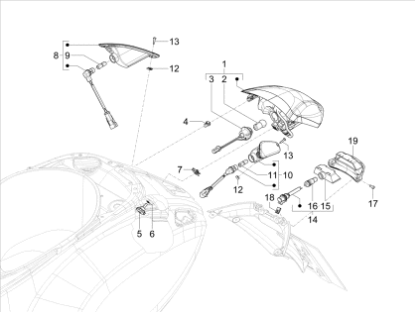 Εικόνα της ΦΑΝΟΣ ΠΙΣΩ VESPA PRIM-SPRINT-ELET ΜΕ LED-1D002118