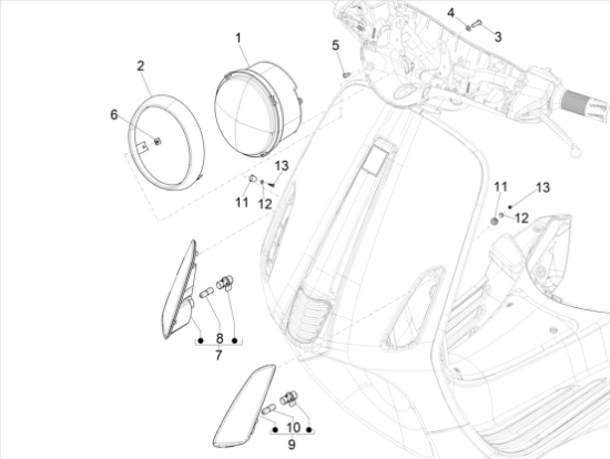 Εικόνα της ΦΑΝΟΣ ΜΠΡΟΣ VESPA PRIMAVERA-ELET ΜΕ LED-1D002114