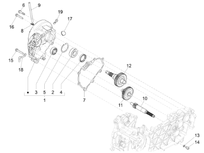 Εικόνα της ΑΞΟΝΑΣ ΔΙΑΦΟΡΙΚΟΥ VESPA PRIM 150 Z=14-1A005429