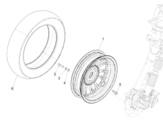 Εικόνα της ΤΡΟΧΟΣ ΠΙΣΩ VESPA SPRINT ΜΑΥΡΟΣ-1C00499100090