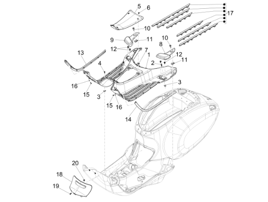 Εικόνα της ΠΛΑΙΣΙΟ ΠΑΤΩΜΑΤΟΣ VESPA PRIMAV 983 ΑΡΙΣΤ-CM298612