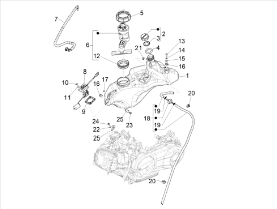 Εικόνα της ΤΡΟΜΠΑ ΒΕΝΖΙΝΑΣ VESPA PRIM-SPRINT ΗΛΕΚΤΡ-1R000539