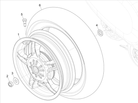 Εικόνα της ΤΡΟΧΟΣ ΠΙΣΩ VESPA PRIMAVERA S E5+ 2024-1C007055R00N13