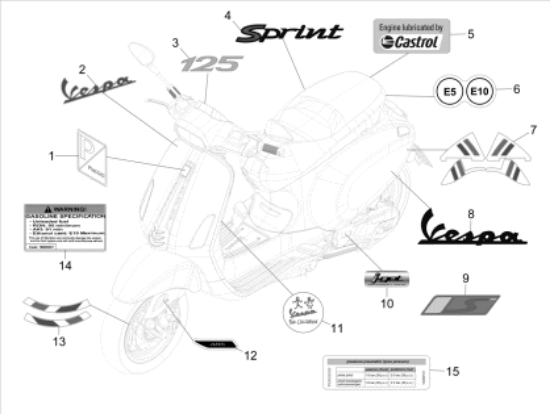 Εικόνα της ΑΥΤ/ΤΟ ΛΩΡΙΔΑ ΤΡΟΧΟΥ VESPA SPRINT S E5-2H006240