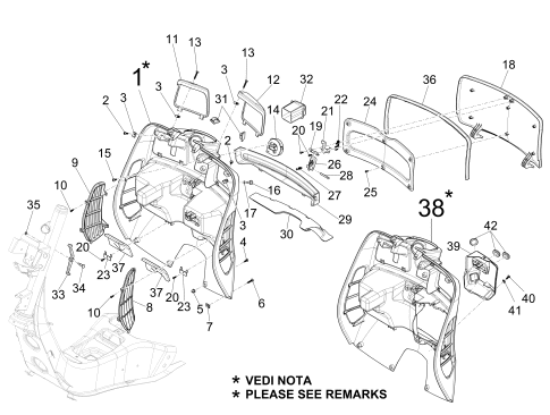 Εικόνα της ΓΡΙΛΙΑ ΝΤΟΥΛ VESPA GTS 250 ΔΕΞΙΑ-577857000C