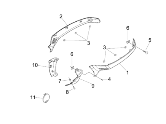 Εικόνα της ΚΑΠΑΚΙ ΣΠΟΙΛΕΡ ΔΕ VESPA GTS ΜΠΛΕ 222/Α-1B003904000DE