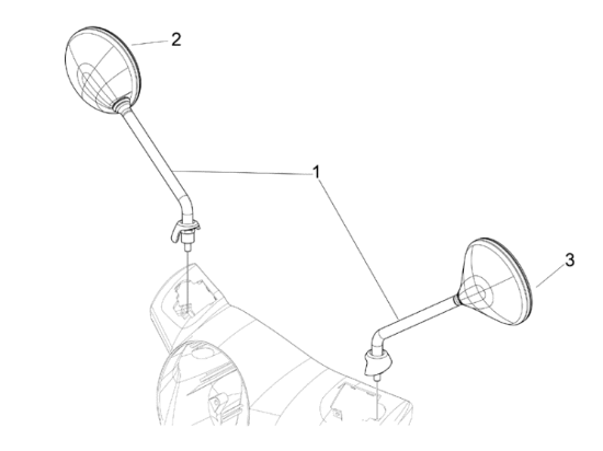 Εικόνα της ΚΑΘΡΕΠΤΗΣ VESPA GT 125-200 ΔΕΞΙΟΣ-CM073405