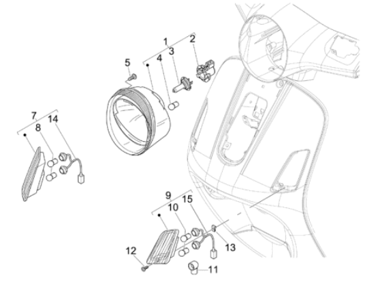 Εικόνα της ΦΛΑΣ ΜΠΡΟΣ ΔΕ VESPA GTS 250-300 1 ΛΑΜΠΑ-638715