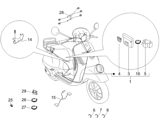 Εικόνα της ΚΑΛΩΔΙΩΣΗ ΜΠΡΟΣ ΦΑΝΟΥ VESPA GTV-640025