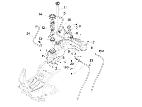 Εικόνα της ΤΡΟΜΠΑ ΒΕΝΖΙΝΑΣ VESPA GTS 250-GTV ΗΛΕΚΤΡ-621581