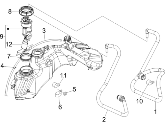 Εικόνα της ΤΡΟΜΠΑ ΒΕΝΖΙΝΑΣ VESPA GTS 250-GTV ΗΛΕΚΤΡ-621581