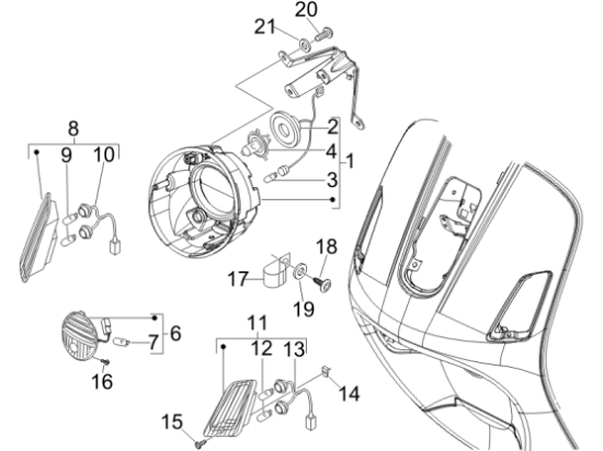 Εικόνα της ΦΑΝΟΣ ΜΠΡΟΣ VESPA GTS ΜΙΚΡΟΣ-584726