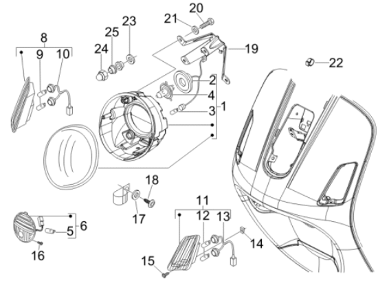 Εικόνα της ΦΑΝΟΣ ΜΠΡΟΣ VESPA GTS ΜΙΚΡΟΣ-584726