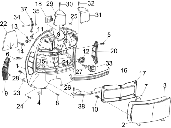 Εικόνα της ΓΡΙΛΙΑ ΝΤΟΥΛ VESPA GTS 250 ΔΕΞΙΑ-577857000C