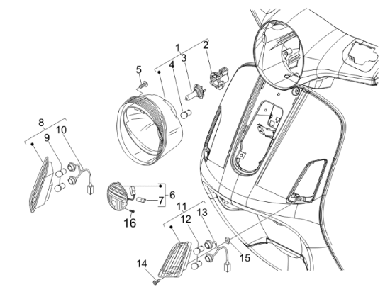 Εικόνα της ΦΑΝΟΣ ΜΠΡΟΣ VESPA GTS ΜΙΚΡΟΣ-584726