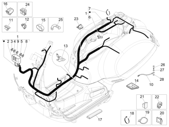 Εικόνα της ΚΑΛΩΔΙΩΣΗ ΚΕΝΤΡΙΚΗ VESPA GTS 300 Χ ABS-1D000463