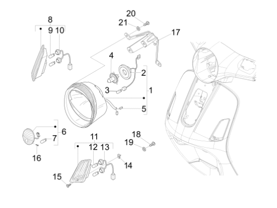 Εικόνα της ΦΑΝΟΣ ΜΠΡΟΣ VESPA GTS ΜΙΚΡΟΣ-584726