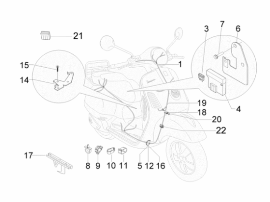 Εικόνα της ΚΑΛΩΔΙΩΣΗ ΚΕΝΤΡΙΚΗ VESPA GTS 300 >>07-11-642660