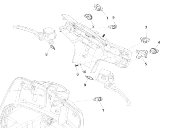 Εικόνα της ΔΙΑΚΟΠΤΗΣ ΦΩΤΩΝ VESPA GTS-LX (HI-LO) 13>-1D003603