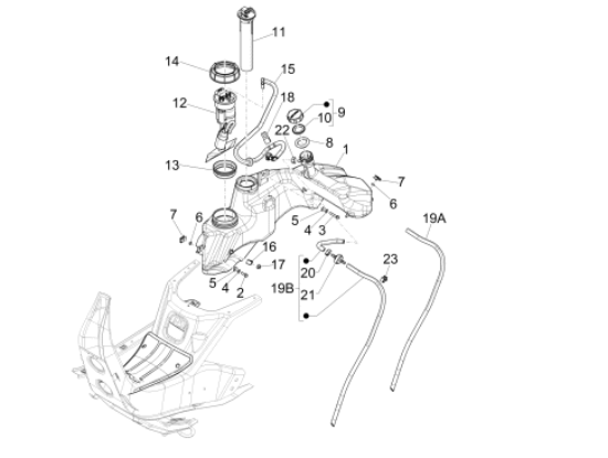 Εικόνα της ΤΕΠΟΖΙΤΟ ΒΕΝΖ VESPA GTS125<>300-1B009534