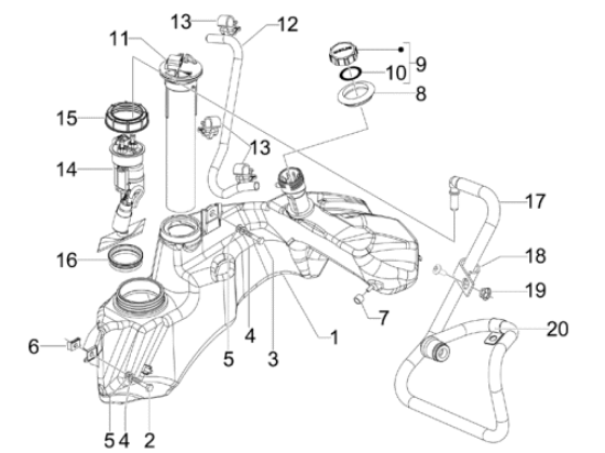 Εικόνα της ΤΡΟΜΠΑ ΒΕΝΖΙΝΑΣ VESPA PRIM-SPRINT ΗΛΕΚΤΡ-1R000546