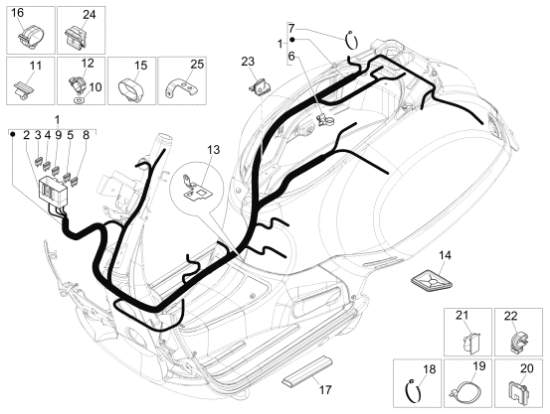 Εικόνα της ΚΑΛΩΔΙΩΣΗ ΚΕΝΤΡΙΚΗ VESPA GTS 300 >>07-11-642660