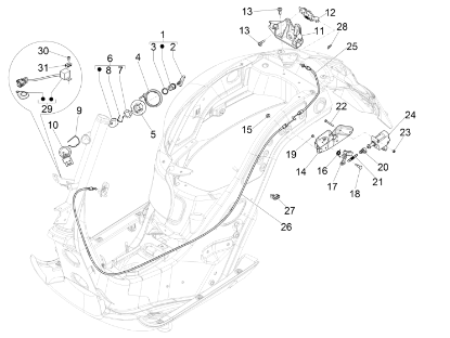 Εικόνα της ΚΛΕΙΔΙ ΑΚΑΤΕΡΓ VESPA LX-GTS-PRIM ΜΠΛΕ ΣΚ-1B004812